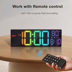 JALL 16.1" Large Digital Wall Mount Clock, Count Down Timer, Big LED, RGB Color - Image 3