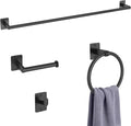 KLJKPA 4 Pieces Bathroom Hardware Set, 32 inch Towel Bar, Matte Black Bathroom by KLJKPA