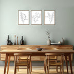 KISSFOX 3 Piece Framed Wall Art Botanical Wall Decor Floral Pictures Wildflower - Image 2