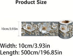 Pearl Wallpaper Border 196x4 Inch Peel and Stick Wall Border Elegant Gray White - Image 8