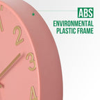 Wall Clock 12 Inch Pink Modern Simple Quartz Decorative Clock Non-Ticking - Image 4