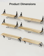AMADA HOMEFURNISHING Long Wall Shelves, Rustic Farmhouse Style, Wood Floating - Image 3