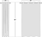 NICETOWN White Room Darkening Curtain 95 inches Long - Image 2
