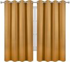 LEMOMO Mustard Yellow Blackout Curtains 66 x 63 Inch Length/Set of 2 Curtain - Image 2