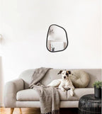 Asymmetrical Mirror for Wall Irregular Oval Wood Frame Modern Unique Wall - Image 3