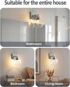 Bathroom Light Fixtures, 1-Light Silver Vanity Light - Image 7