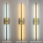 Set of 2 Battery Powered Linear Tube Rechargeable Gold Wall Sconce, Modern - Image 7