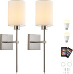 KARTOOSH Battery Operated Wall Sconce Set of Two, Wireless Rechargeable Wall - Image 9