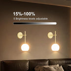 Wood Grain Battery Operated Wall Sconces Set of 2, Rechargeable Wireless Wall - Image 6