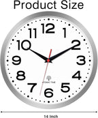 Roymnie Atomic Wall Clock 14 Inch, Modern Clock Battery Operated Classic Analog - Image 9