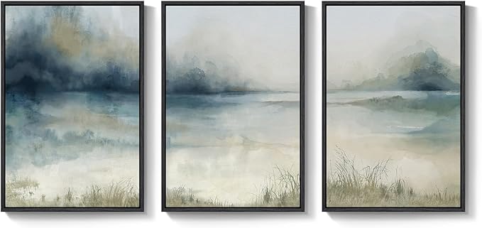 Large Framed Abstract Nature Landscape Wall Art - Image 9