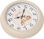 Abdurey Sweet French Rose Style Wall Clock, Battery Operated Silent, Creamy - Image 8