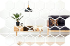 Shappy 32 Pcs Hexagon Mirror Wall Stickers Removable Silver Acrylic Mirror by Shappy