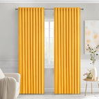 MIULEE Yellow Back Tab Blackout Curtains 84 Inch Length 2 Panels Set by MIULEE