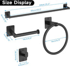 Matte Black Bathroom Accessories Set, KLJKPA 4 Pieces Bathroom Hardware Set - Image 7