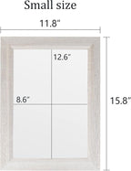 Small Rustic White Bathroom Mirror, 11.8x15.8inch Wooden Frame Rectangle Wall - Image 3