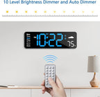Digital Wall Clock with Remote Control, Large Display Plug in LED Digital Alarm - Image 3