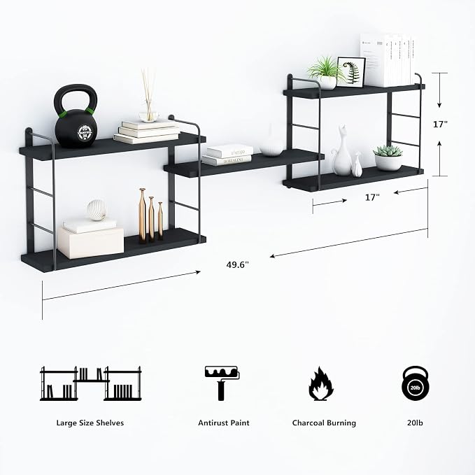 MXCSE Wall Shelves, Wall Mounted Bookshelves, DIY Floating Shelves - Image 3