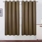 LEMOMO Blackout Curtains 66 x 72 Inch Long Brown Curtains Set of 2 Panels Room by Lemomo