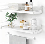 Forbena Bathroom Shelves for Wall Set of 2, Small Wall Mount Bookshelf and Toy by Forbena