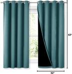 NICETOWN 100% Blackout Curtain Panels, Thermal Insulated Black Liner Curtains - Image 7