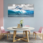 Wapluam Wall Decor For Living Room Large Canvas Wall Art For Bedroom Blue Wave - Image 6