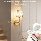 Crystal Battery Operated Wall Sconces Set of 2, 12 RGB and 3CCT Dimmable Wall - Image 3