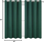 LEMOMO Blackout Curtains 52 x 45 inch/Green Curtains Set of 2 Panels/Thermal - Image 10