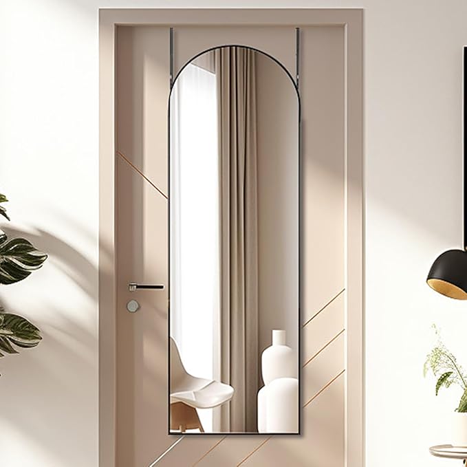 Otlsh 14"48" Arch Wall Mirror, Over The Door, Thin Frame Aluminum Alloy by Otlsh
