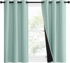 NICETOWN Aqua Blue 100% Blackout Curtain Set, Thermal Insulated & Energy - Image 2