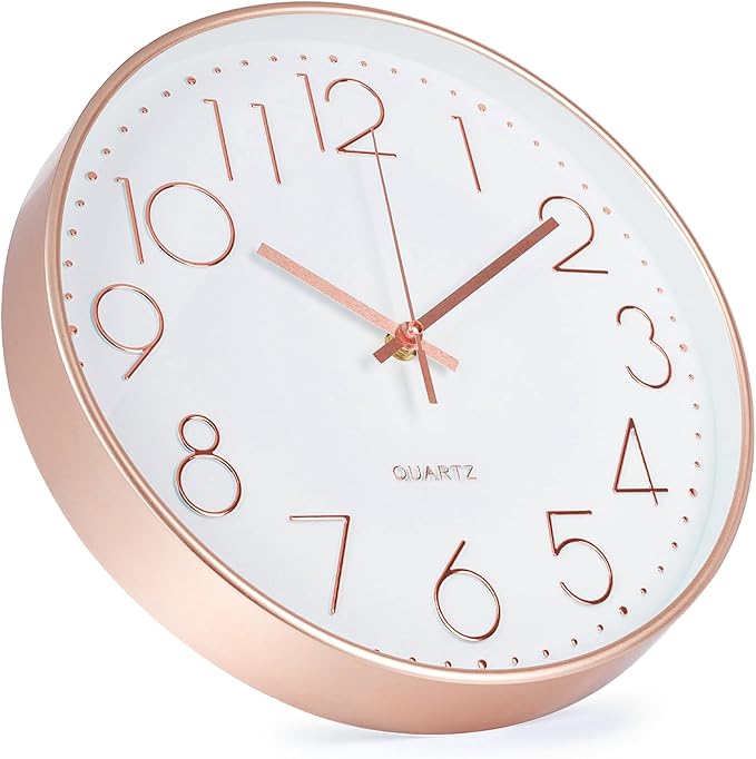 Wall Clock 10 Inch Non-Ticking Silent Modern Simple Style Round Decor Clock - Image 2