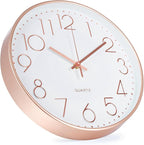 Wall Clock 12 Inch Non-Ticking Silent Modern Simple Style Round Decor Clock - Image 2