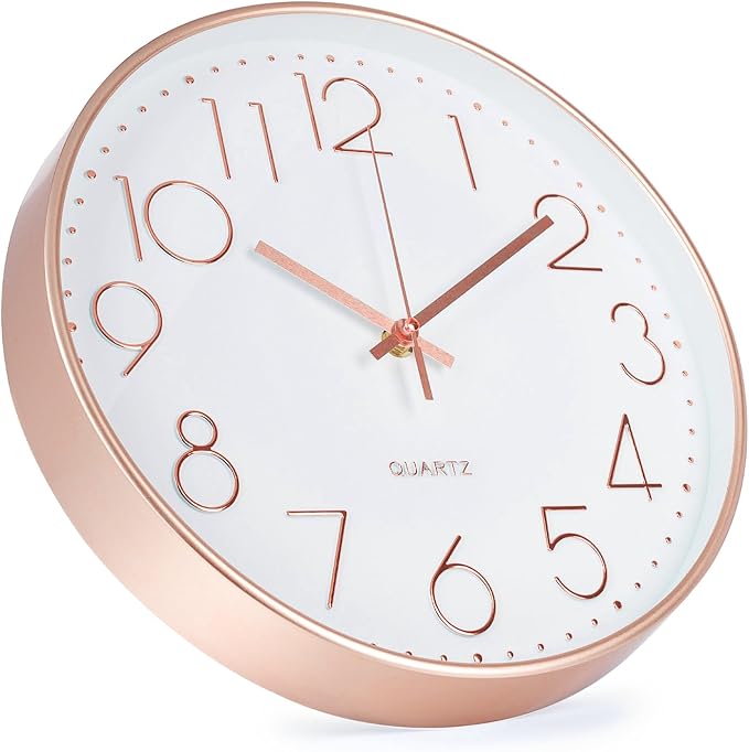 Wall Clock 12 Inch Non-Ticking Silent Modern Simple Style Round Decor Clock - Image 2