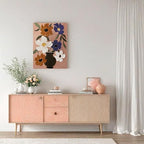 JolyWell Flower Market Print Decor, Abstract Modern Floral Oil Painting-Purple by JolyWell