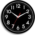 DAXSMY Wall Clock Black Battery Operated 10 Inch Simpel Silent Non Ticking by DAXSMY