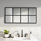 DUMOS Wall Mirror 16" x 32", Rectangle Window Pane Decorative Mirror, Metal - Image 6