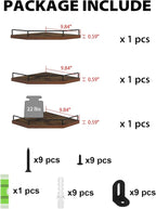 HORLIMER Floating Corner Shelf Wall Mount, 3 Pack Rustic Wood Corner Wall - Image 6