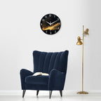 Black Wall Clock for Living Room 14 Inch Glass Analog Wall Clock Battery - Image 2