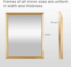 Amorho Bathroom Mirror, 48x36 Inch Golden Thick Metal Framed Wall Mirrors - Image 5