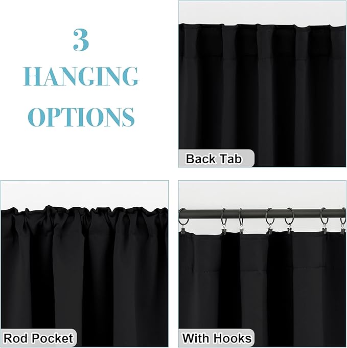 RYB HOME Blackout Curtains for Living Room, Privacy Thermal Insulating Window - Image 2