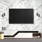 AULIGET 100-Piece White Marble Look Peel and Stick Backsplash Wall Tiles - Image 4