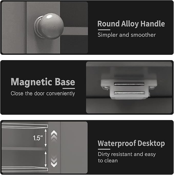 TaoHFE Grey Bathroom Cabinet, Bathroom Wall Cabinet - Image 7