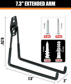 WMK 7.3'' Heavy Duty Garage Hooks, 6 Pack Wall Mount Garage Storage Hooks - Image 2