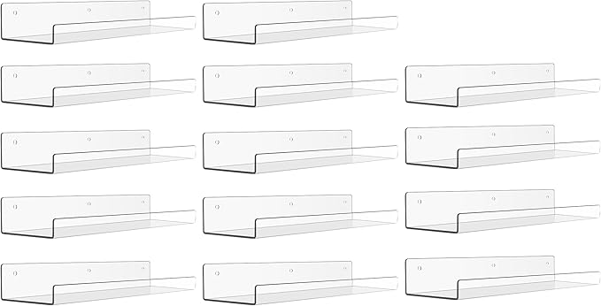 upsimples 14 Pack Acrylic Shelves Wall Organizer and Storage, Toy Cars by upsimples