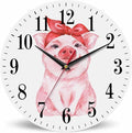 Mxocom Pink Pig Wall Clock Funny Cartoon Pig Wearing Red Bandana 10 Inch Silent by Mxocom