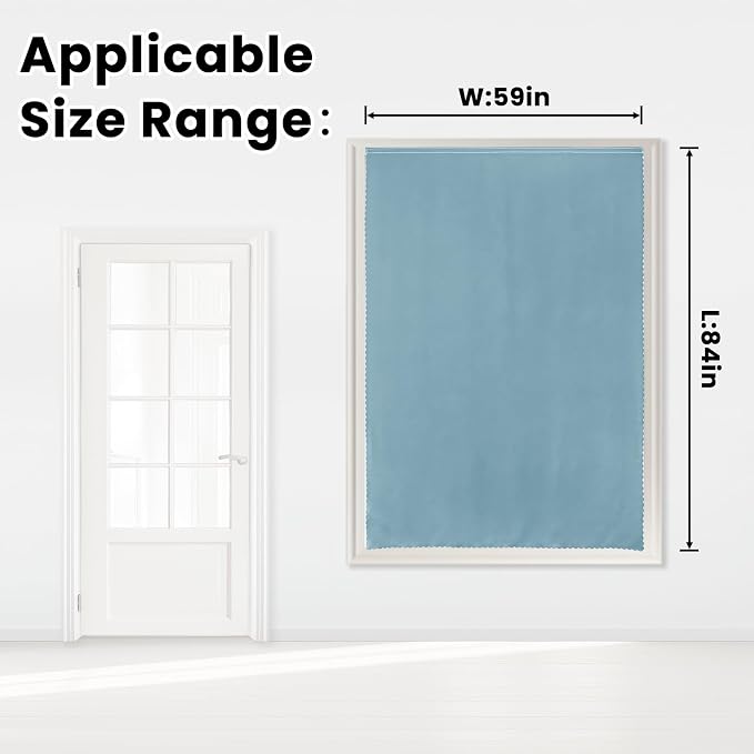 Self Adhesive Curtains, Use for Bedroom, Lake Blue, 1 Panel - Image 7