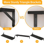 YGEOMER Floating Shelves for Wall, 23in Black Wall Shelves for Living Room - Image 3