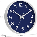 Roymnie Wall Clock, Silent Wall Clocks Battery Operated 8 Inch-Modern Non - Image 3