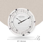 Presentime & Co 10" Farmhouse Series Wall Clock, Shiplap Style, Raised 3D - Image 6