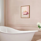 Funny Pink Girl Bathroom Wall Art, Cute Girly Bathtub Wall Decor Painting - Image 6